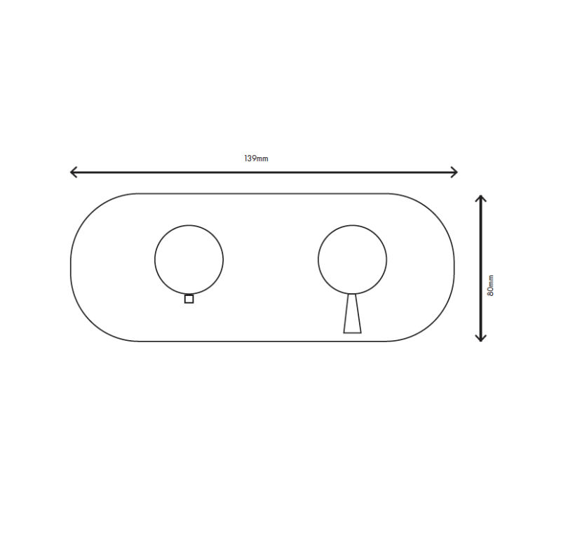 MURO TUA Termostato de ducha empotrado con 2 salidas, cromado M1.B32T.S.CR