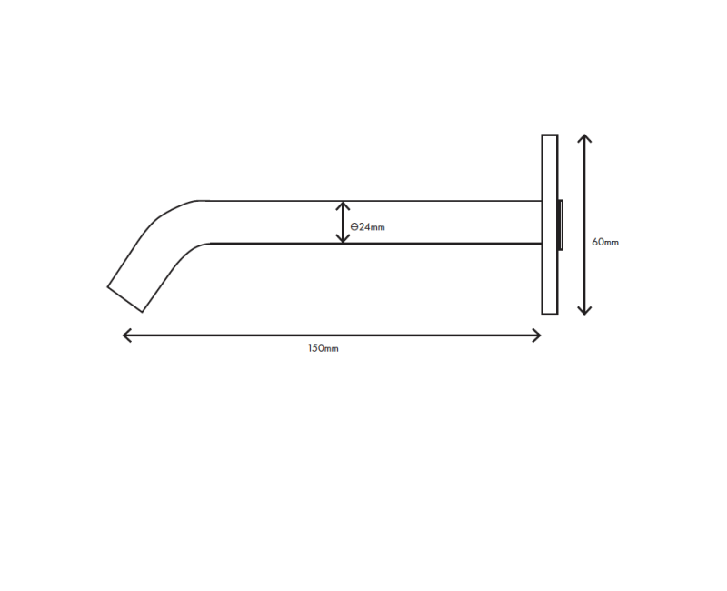 MURO TUA Salida de baño cromada M1.CA3.W.15.CR
