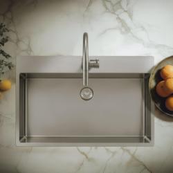 Pure.Sink Exclusivo Fregadero grande de acero inoxidable 75 x 40 cm Tapwing con orificio para grifo PEX7540T-02