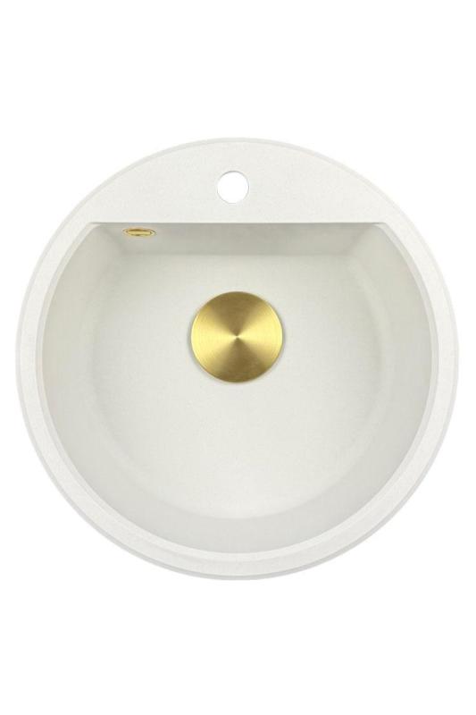 Pure.Sink Universal Tapa para desagüe, tapón de cesta, tapa redonda pulida en dorado para sumidero WSTCOV-60
