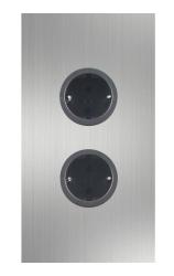 Indux Corner Columna de energía con 2 enchufes con toma de tierra, acero inoxidable 1208972276