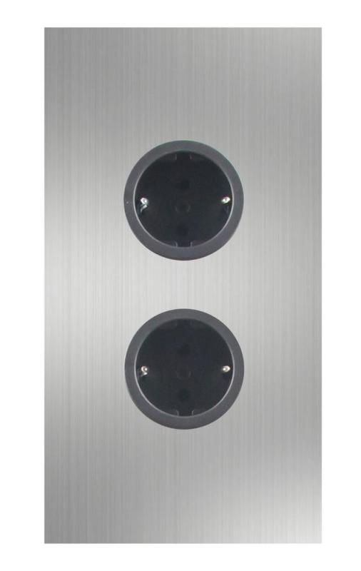 Indux Corner Columna de energía con 2 enchufes con toma de tierra, acero inoxidable 1208972276