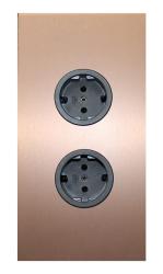 Indux Corner Toma de corriente con 2 enchufes con toma de tierra de cobre 1208972279