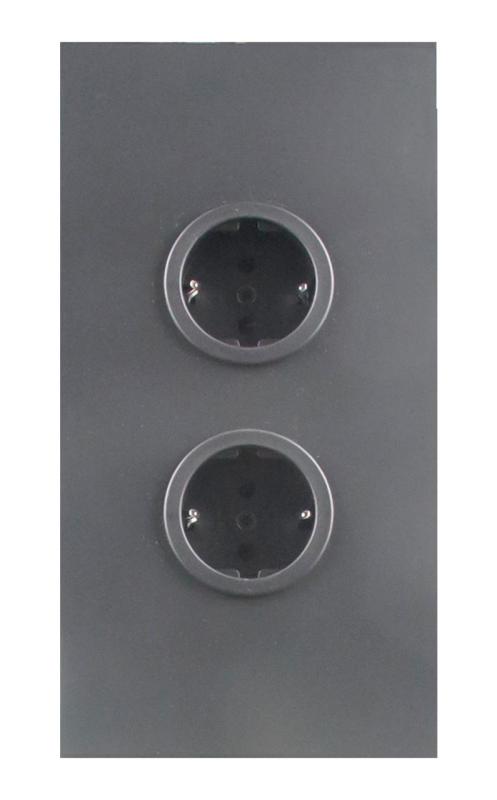Indux Corner Columna de energía con 2 enchufes con toma de tierra Gun metal 1208972281