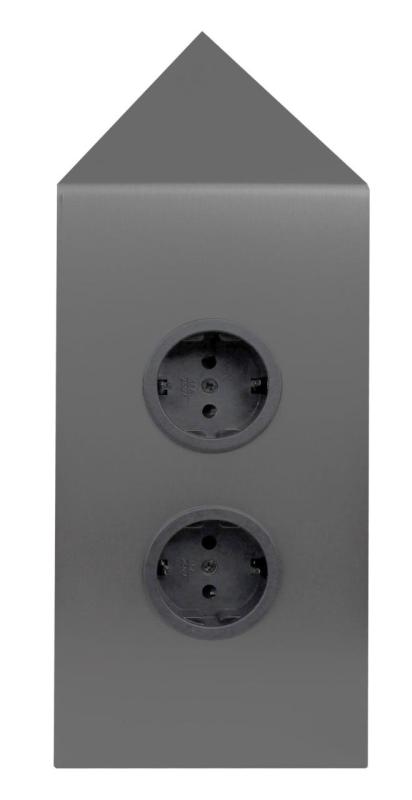 Indux Corner Columna de energía con 2 enchufes con toma de tierra Esquina Gun metal 1208972286