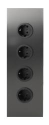 Indux Corner Columna de energía con 4 enchufes con toma de tierra Gun metal 1208972290