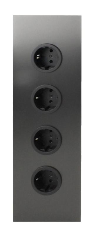 Indux Corner Columna de energía con 4 enchufes con toma de tierra Gun metal 1208972290