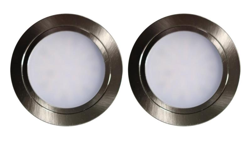 Indux Luma Pequeña cocina empotrada Multi Tone LED Set 2 focos aspecto acero inoxidable 1208972326