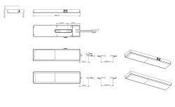 Indux Nivo Juego de LED para cocina empotrada 3x3 W con interruptor central negro 1208972330
