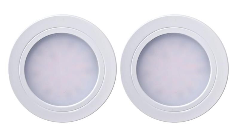 Indux Luma Pequeño juego de focos LED empotrables para cocina, 2 focos con controlador LED, blanco 1208972375