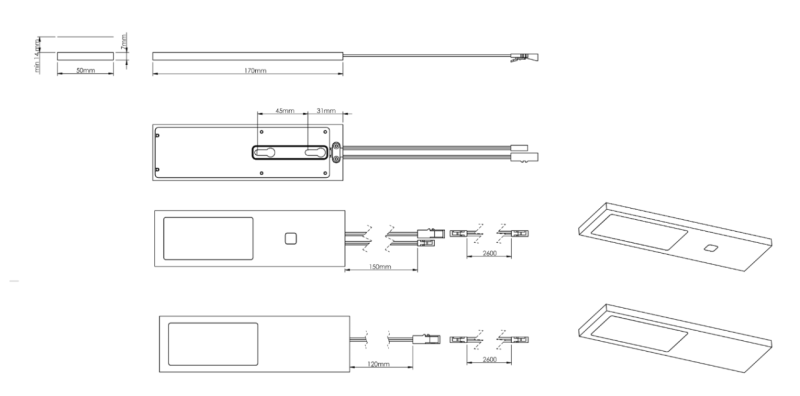 Indux Lino Foco LED empotrable para cocina 4 W Aluminio 1208972393