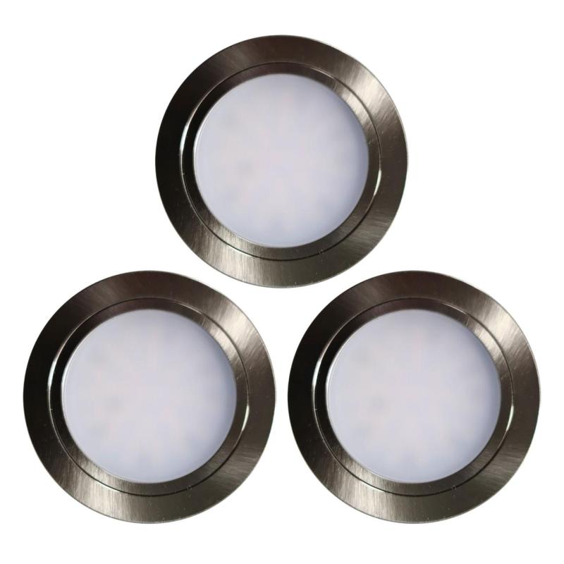 Indux Luma Juego de 3 focos LED Multi Tone para cocina empotrada, acabado acero inoxidable 1208972401