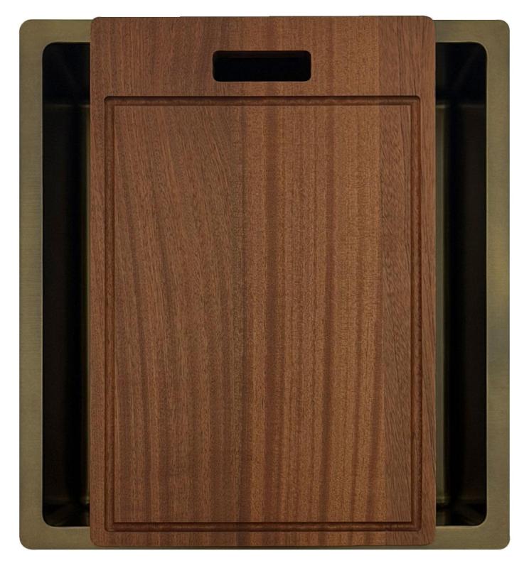 Pure.Sink Luxion PVD Antique Fregadero de bronce 36 x 40 cm para encastrar, empotrar y montar en superficie  con rejilla inferior PLX3640-64