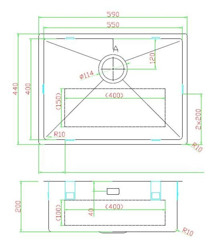Pure.Sink Luxion PVD Antique Fregadero de bronce 55 x 40 cm para encastrar, empotrar y montar en superficie  con rejilla inferior PLX5540-64