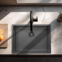 Pure.Sink Luxion Fregadero de metal gris 55 x 40 cm para encastrar 1208972455