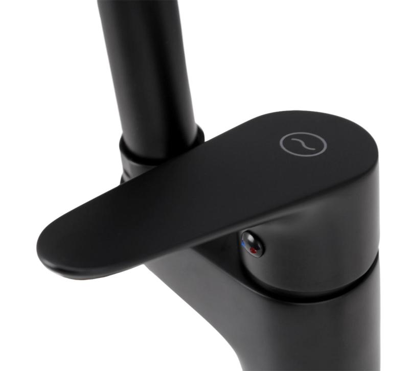 Aquanello Casa Grifo monomando de cocina negro con maneta superior BL-1202-CS