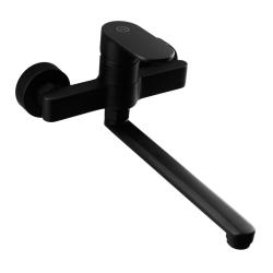 Aquanello Casa Grifo monomando de cocina para pared negro con caño de 25 cm BL-1425-CS