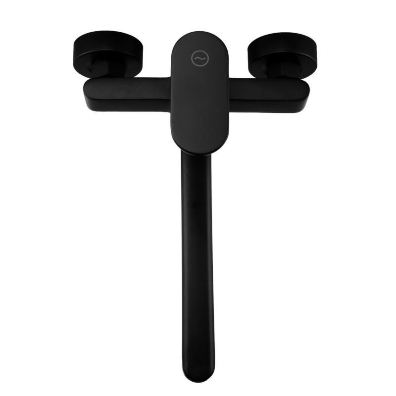 Aquanello Casa Grifo monomando de cocina para pared negro con caño de 25 cm BL-1425-CS