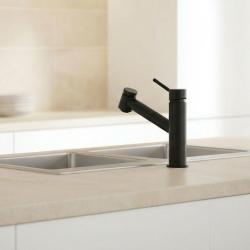Aquanello Voss Grifo monomando de cocina negro con caño extraíble y función de rociado BL-7200-VS