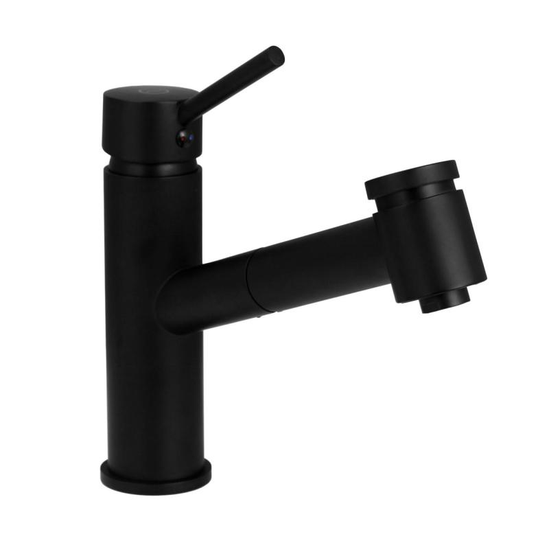 Aquanello Voss Grifo monomando de cocina negro con caño extraíble y función de rociado BL-7200-VS