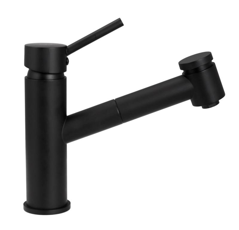Aquanello Voss Grifo monomando de cocina negro con caño extraíble y función de rociado BL-7200-VS