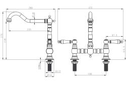 Aquanello Heritage Manor Grifo de cocina clásico de estilo nostálgico con maneta blanca, de acero inoxidable, modelo NB-0010-HM