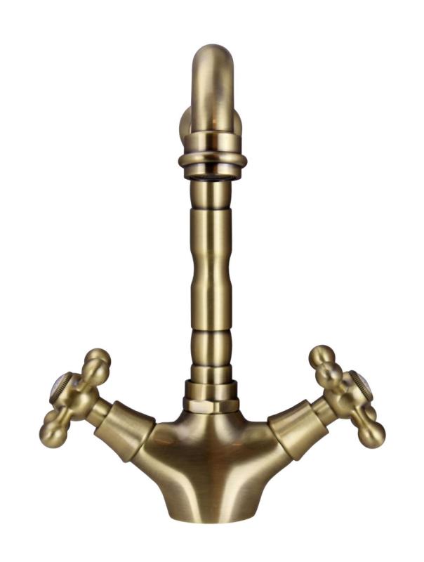 Aquanello Heritage Ascot Cocina clásica Grifo de cocina nostálgico Bronce con caño en ángulo BN-4002-HA