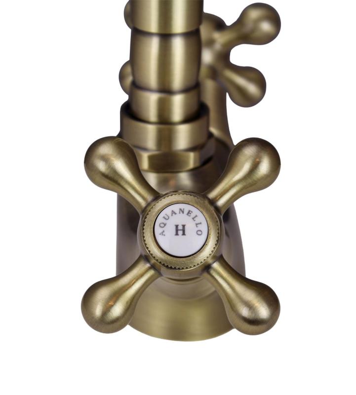 Aquanello Heritage Ascot Cocina clásica Grifo de cocina nostálgico Bronce con caño en ángulo BN-4002-HA