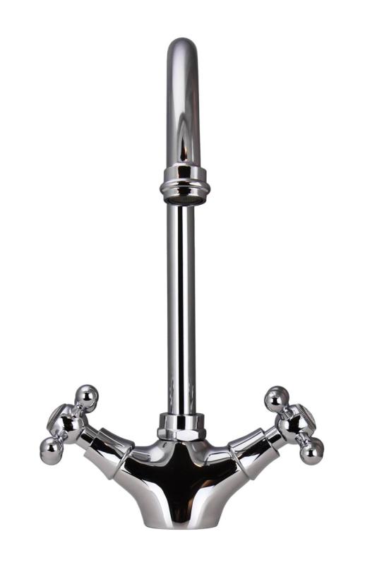 Aquanello Heritage Ascot Grifo de cocina clásico y nostálgico cromado con caño redondo CR-4003-HA