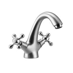 Aquanello Heritage Ascot Grifo mezclador clásico nostálgico para lavabo, acero inoxidable NB-4101-HA