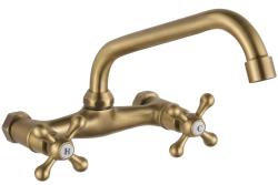 Aquanello Heritage Ascot Grifo de pared clásico para cocina con caño superior, color bronce BN-4110-HA