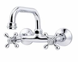 Aquanello Heritage Ascot Grifo de pared clásico para cocina con caño superior, cromado CR-4110-HA