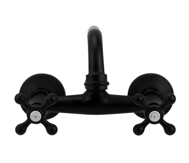 Aquanello Heritage Ascot Grifo clásico de cocina con caño superior negro BL-4110-HA