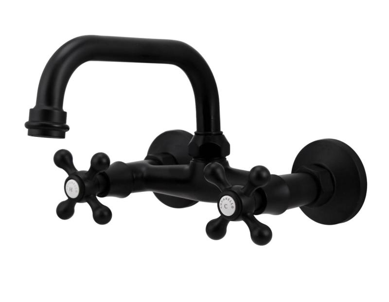 Aquanello Heritage Ascot Grifo clásico de cocina con caño superior negro BL-4110-HA