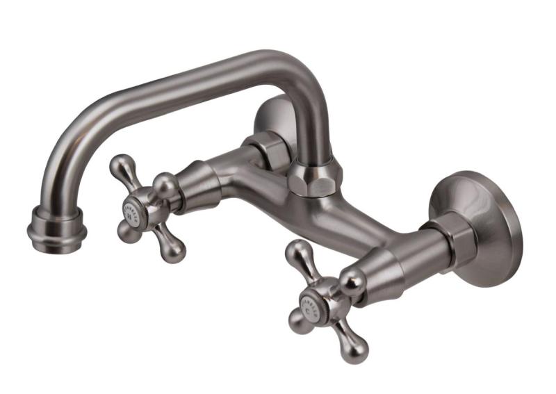 Aquanello Heritage Ascot Grifo clásico de cocina con caño superior de acero inoxidable NB-4110-HA