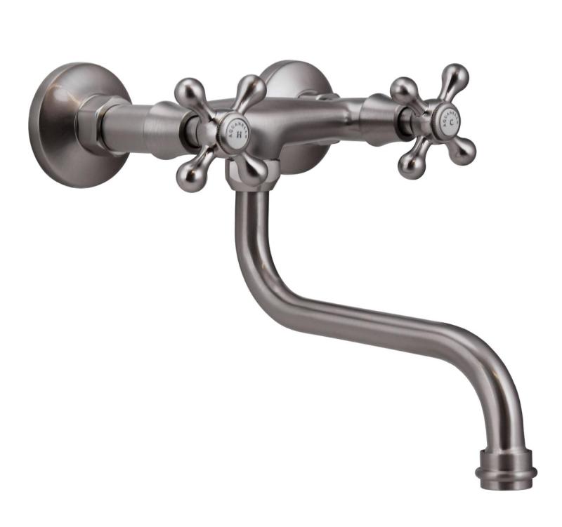 Aquanello Heritage Ascot Grifo de pared clásico para cocina, acero inoxidable NB-4111-HA