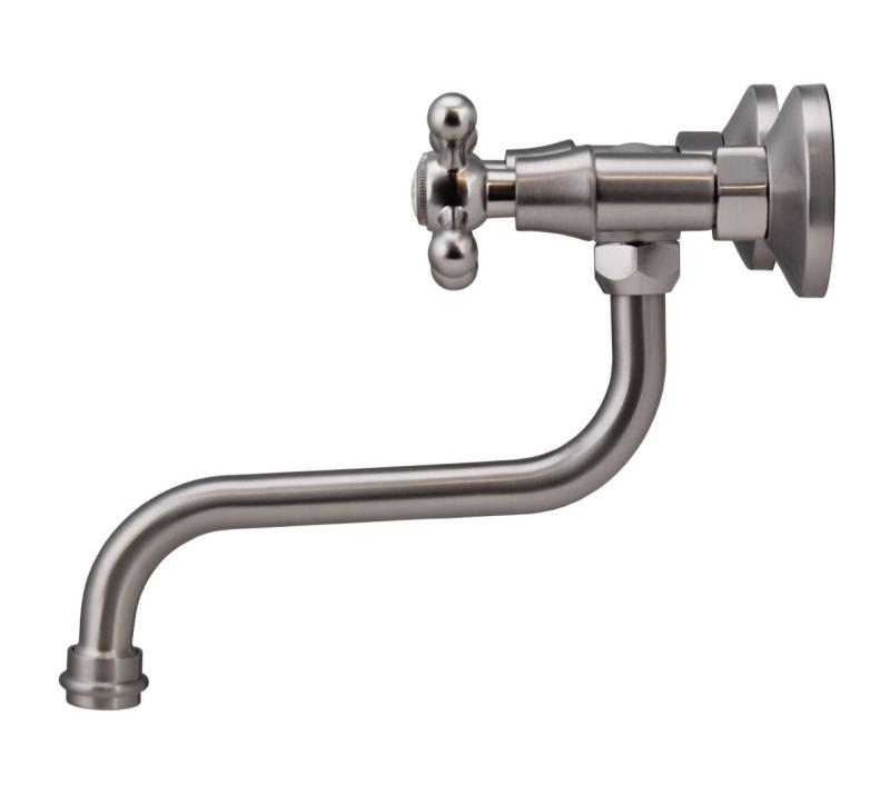 Aquanello Heritage Ascot Grifo de pared clásico para cocina, acero inoxidable NB-4111-HA