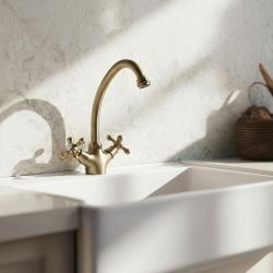 Aquanello Heritage Ascot Cocina clásica Grifo de cocina nostálgico Bronce BN-4004-HA