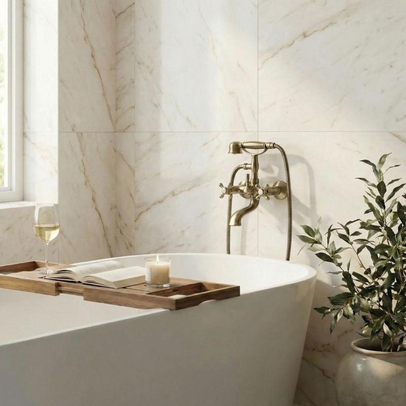 Aquanello Heritage Ascot Grifo clásico para bañera con mandos en estrella, bronce, con ducha de mano BN-3002-HA