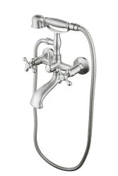 Aquanello Heritage Ascot Grifo clásico para bañera con mandos en estrella cromados, incluye ducha de mano CR-3002-HA