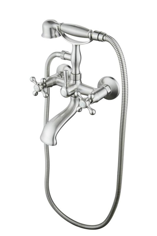 Aquanello Heritage Ascot Grifo clásico para bañera con mandos en estrella cromados, incluye ducha de mano CR-3002-HA