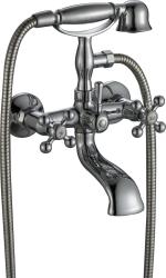 Aquanello Heritage Ascot Grifo clásico para bañera con mandos en estrella de acero inoxidable, incluye ducha de mano NB-3002-HA