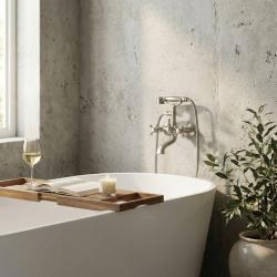 Aquanello Heritage Ascot Grifo clásico para bañera con mandos en estrella de acero inoxidable, incluye ducha de mano NB-3002-HA