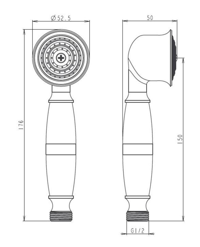 Aquanello Heritage Collection Ducha de mano clásica de acero inoxidable NB-9001-HC