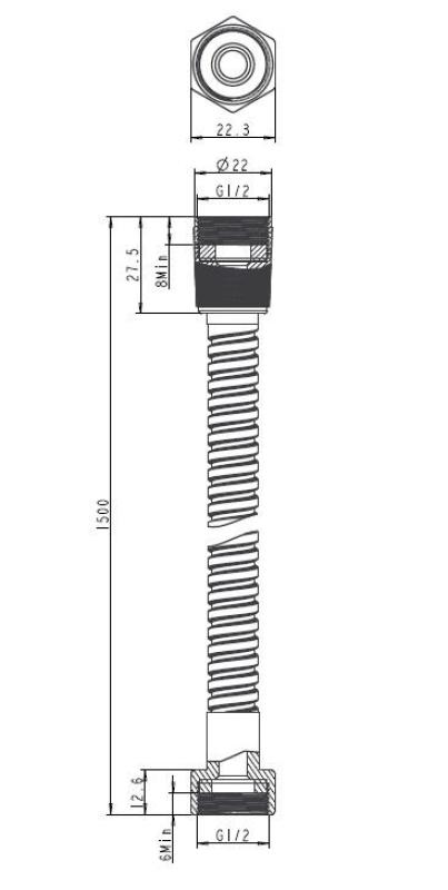 Aquanello Heritage Collection Manguera de ducha  150 cm Cromo CR-9002-HC