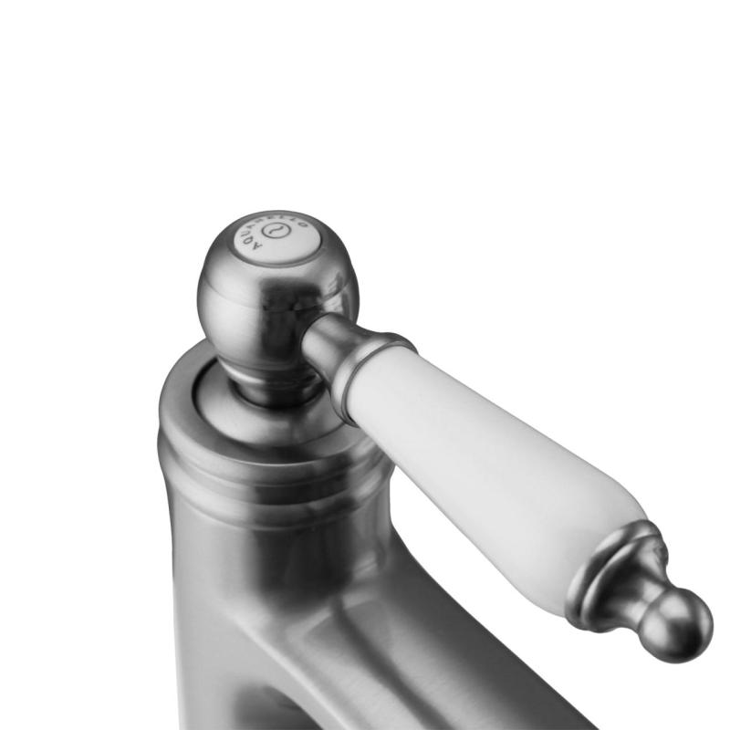 Aquanello Heritage Manor Grifo mezclador clásico nostálgico para lavabo, acero inoxidable NB-1001-HM