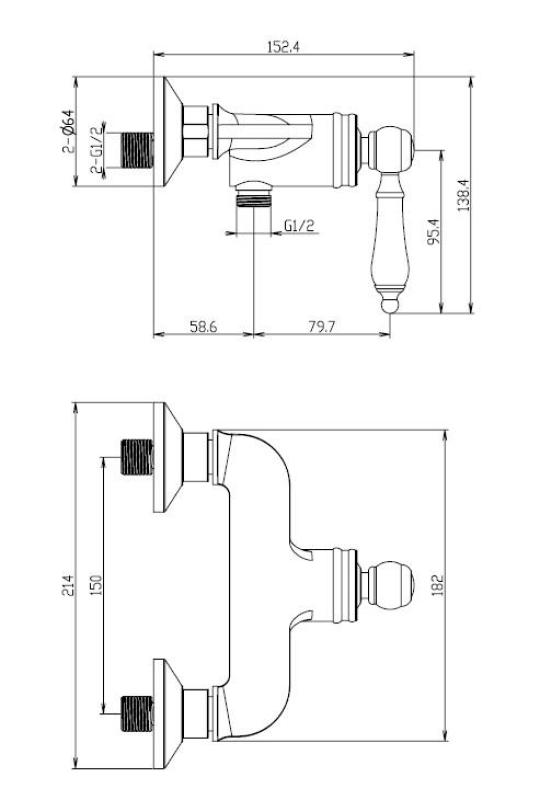 Aquanello Heritage Manor Mezclador de ducha clásico Bronce BN-2001-HM