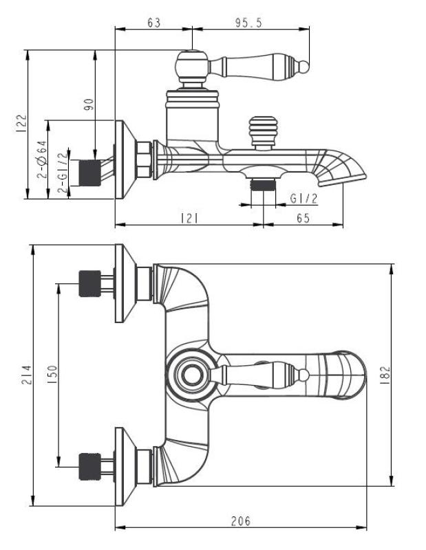 Aquanello Heritage Manor Grifo de baño clásico cromado CR-3001-HM