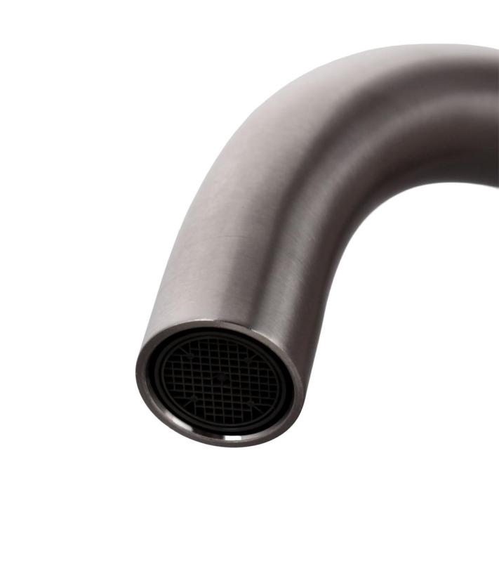 Aquanello Forma Grifo monomando de cocina de acero inoxidable macizo con caño redondo SS-1002-FM