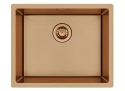 Ausmann Mosel Set combinado Fregadero PVD Cobre 50x40 cm con grifo de cocina, dispensador de jabón y alfombrilla enrollable 1208972563